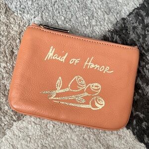 Rebecca Minkoff Maid of Honor pouch, peach and gold, EUC!